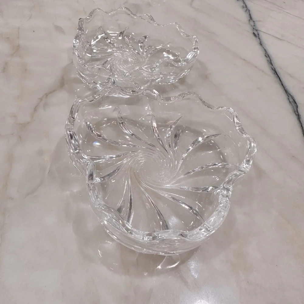 Vintage Lead Crystal Trinket Dish 2 Pieces vintage 1980’s table decor ring dish